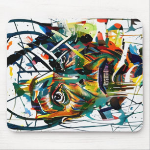 Abstract face of an alien mouse mat