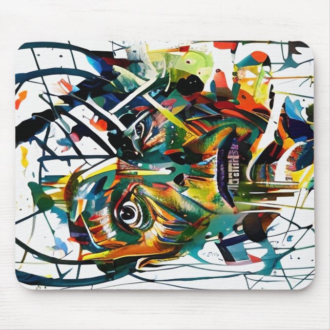 Abstract face of an alien mouse mat (Front)