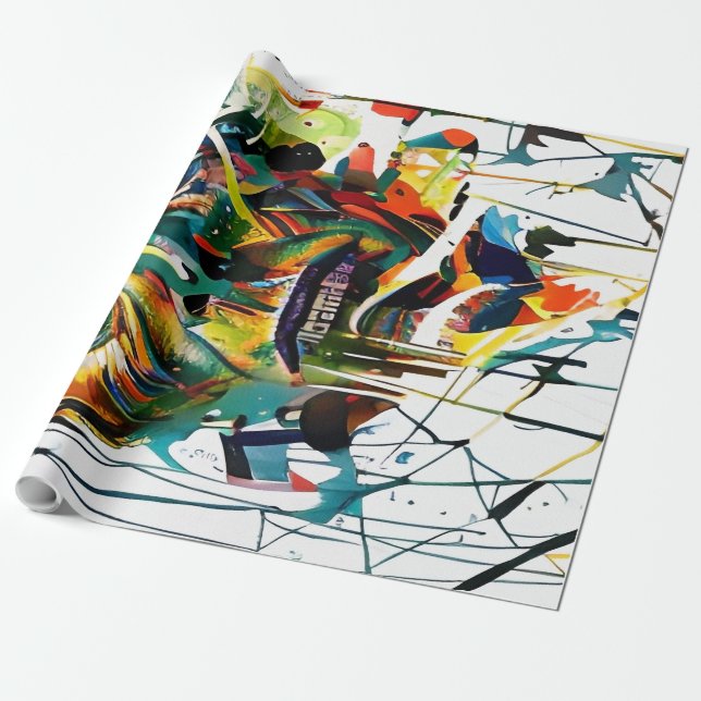 Abstract face of an alien wrapping paper (Unrolled)