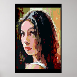 Abstract Face of Girl Poster