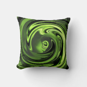 Abstract Face of Innocence in Chartreuse Pillow