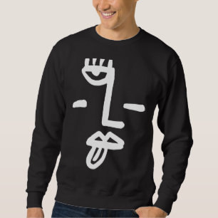 Abstract Face One Line Women Men Kids Boys Girls T Sweatshirt