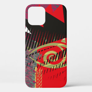 Abstract face painting, wall art, vintage design i iPhone 12 case