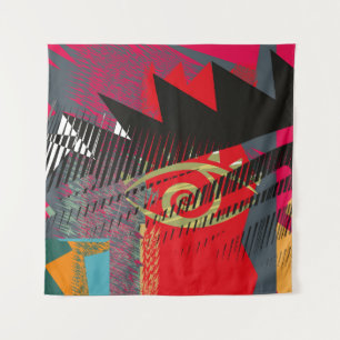 Abstract face painting, wall art, vintage design i tapestry