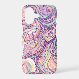 Abstract Face Portrait Pastel Ink iPhone Cases