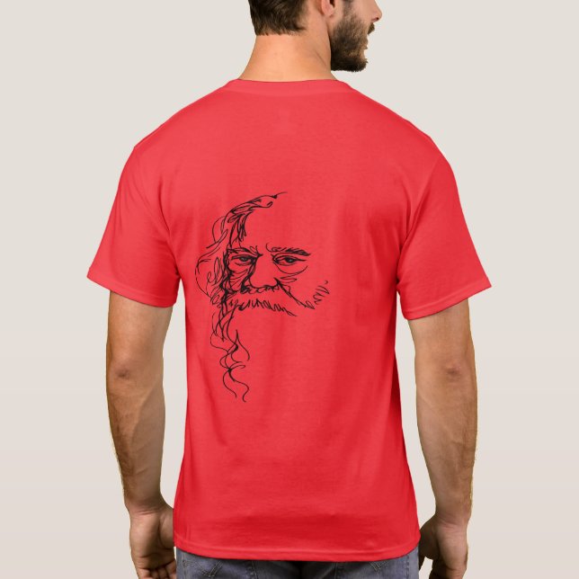 Abstract Face Sketch Back Print T T-Shirt (Back)