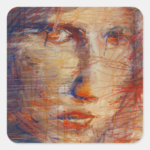 Abstract Face Square Sticker