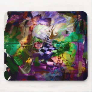 Abstract face with symbols mouse mat
