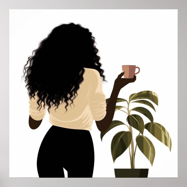 Abstract Faceless Black Woman Beauty Wall Art (Front)