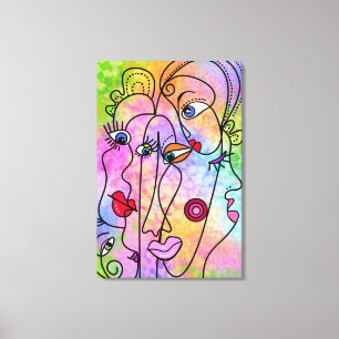 Abstract Faces Canvas Print
