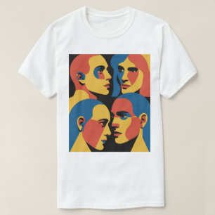 Abstract Faces Grid Art Print, Human Faces T-Shirt