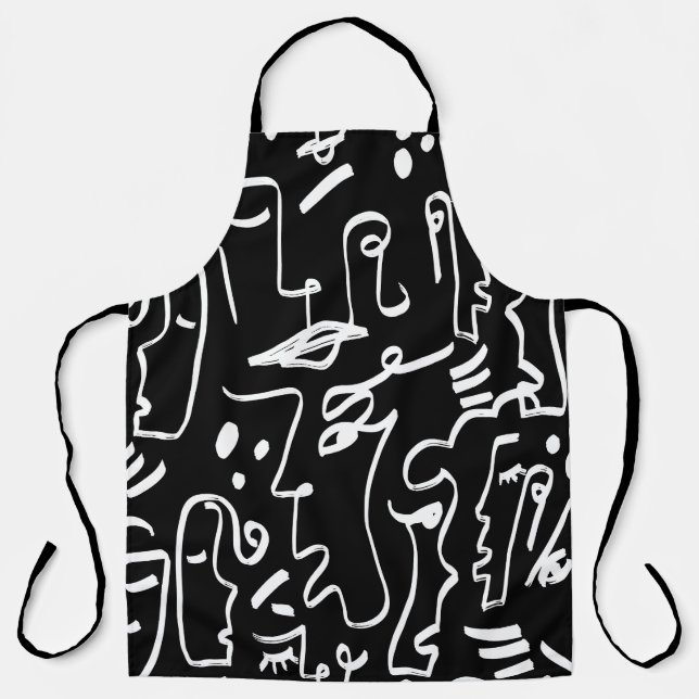Abstract Faces Masks: Geometric Pattern Apron (Front)