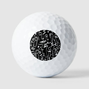 Abstract Faces Masks: Geometric Pattern Golf Balls