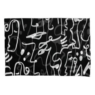 Abstract Faces Masks: Geometric Pattern Pillowcase