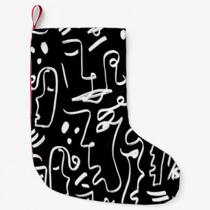 Abstract Faces Masks: Geometric Pattern Small Christmas Stocking
