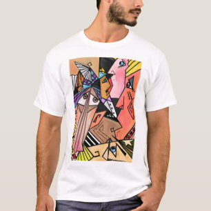 Abstract Faces - Moods - Cubism Portrait Painting T-Shirt