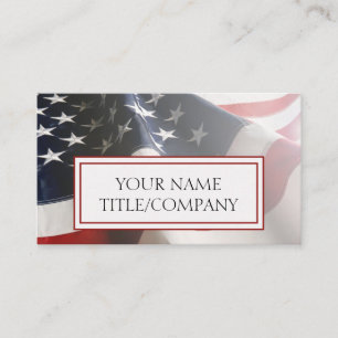 Abstract Faded American Flag Company Name  Business Card