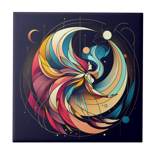 Abstract Fairy Art Ceramic Tile (Front)