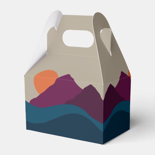 Abstract Fall Autumn Mountain Landscape Sunset  Favour Box (Front Side)