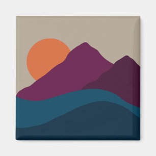 Abstract Fall Autumn Mountain Landscape Sunset Magnet