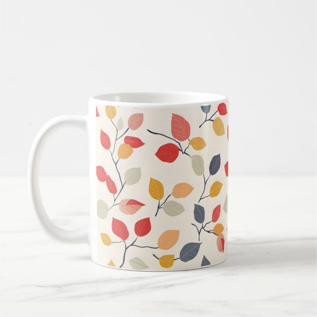Abstract Fall Leaves Coffee Mug (Left)
