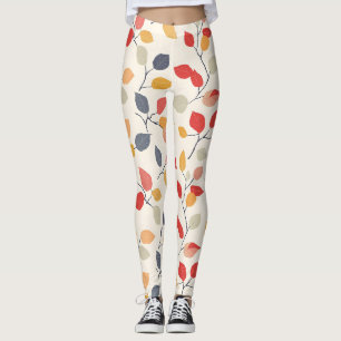 Abstract Fall Leaves Leggings