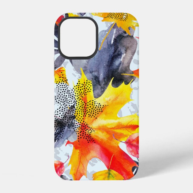 Abstract fall seamless pattern in bright autumn co iPhone case (Back)