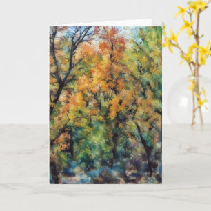 Abstract Fall Season Trees Art Note Card