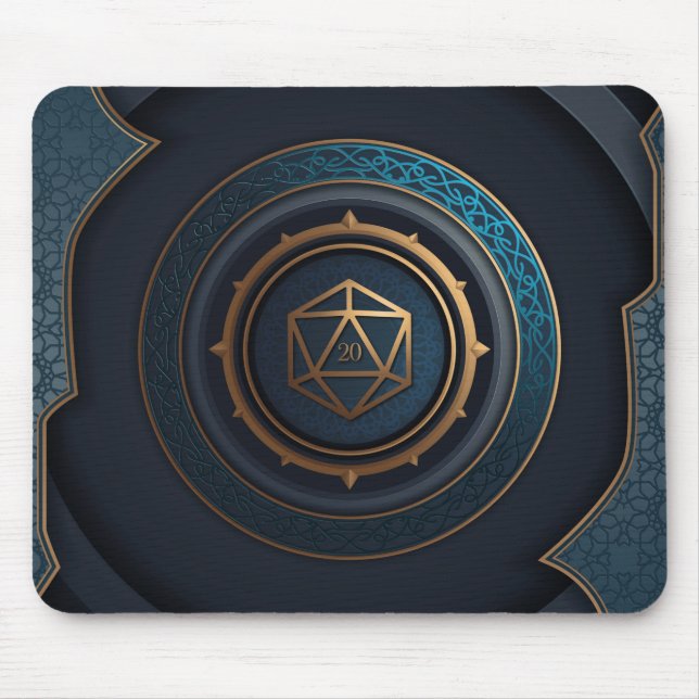 Abstract Fantasy D20 Dice Tabletop RPG Mouse Mat (Front)