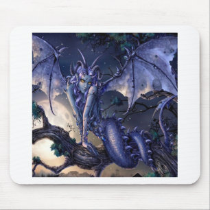 Abstract Fantasy Dragon Girl Flirt Mouse Mat