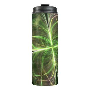 Abstract Fantasy Four Leaves Green Clover Thermal Tumbler