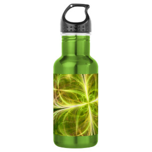 Abstract Fantasy Four Leaves Green Yellow Clover 532 Ml Water Bottle