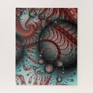 Abstract Fantasy Fractal Art Balls Brown Blue Jigsaw Puzzle