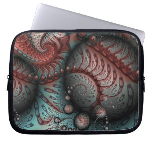 Abstract Fantasy Fractal Art Balls Brown Blue Laptop Sleeve
