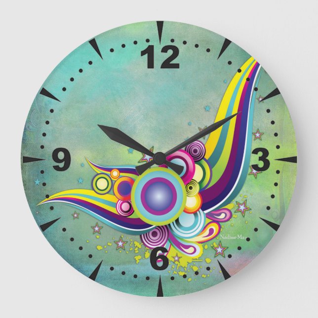 Abstract Fantasy Large Clock (Front)