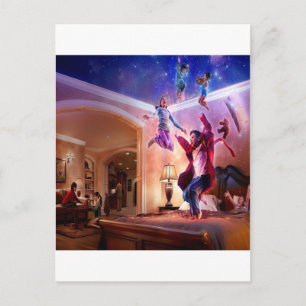 Abstract Fantasy Peter Pan Celebration Invitation Postcard