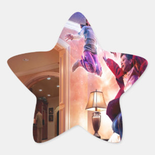Abstract Fantasy Peter Pan Celebration Star Sticker