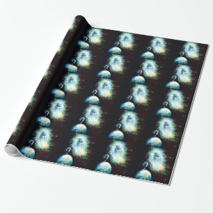 Abstract Fantasy Zeus Watches World Wrapping Paper