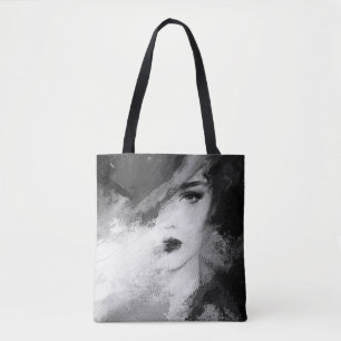 Abstract Fashion Woman Acrylic Painting Tote Bag