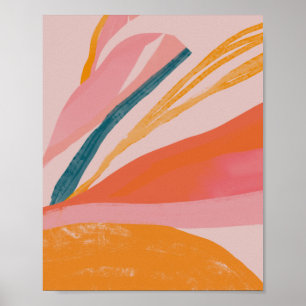 Abstract Fauna - Tangerine & Peach Tone Poster