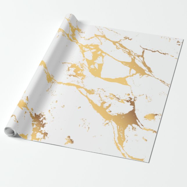 Abstract Faux Gold Modern Pattern Wrapping Paper (Unrolled)