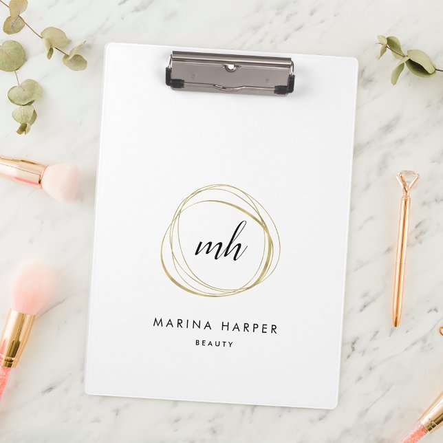 Abstract Faux Gold Monogram Logo Clipboard (Creator Uploaded)