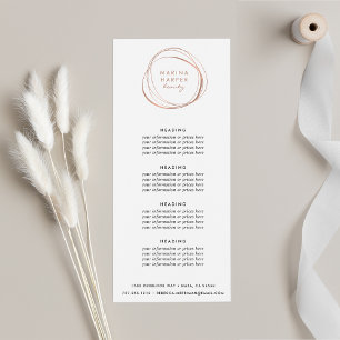Abstract Faux Rose Gold   Pricing or Services Rack Card