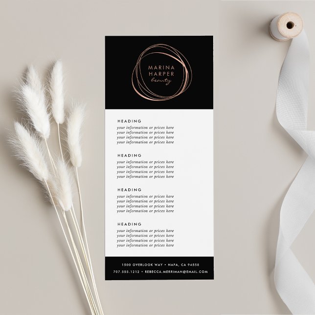 Abstract Faux Rose Gold | Pricing or Services Rack Card (Creator Uploaded)
