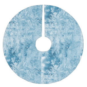 Abstract feathers and snowflakes   brushed polyester tree skirt