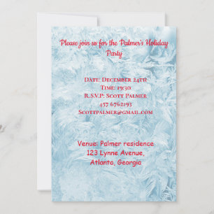 Abstract feathers and snowflakes invitation