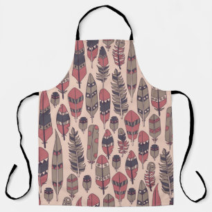 Abstract feathers: colourful vintage background. apron