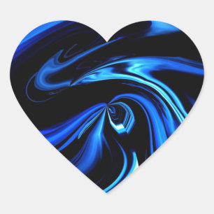 Abstract Feeding The Blue Whale Heart Sticker