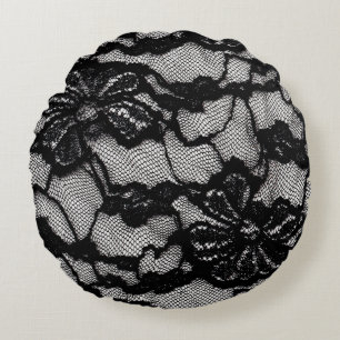 Abstract female black and white dress as backgroun round cushion