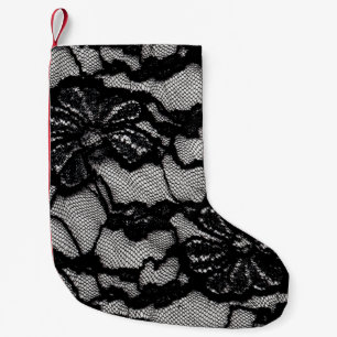 Abstract female black and white dress as backgroun small christmas stocking